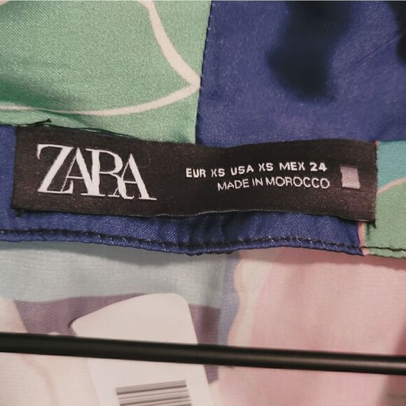 Zara Floral Kimono Sleeve Cropped Top Size Extra Small - Picture 7 of 8